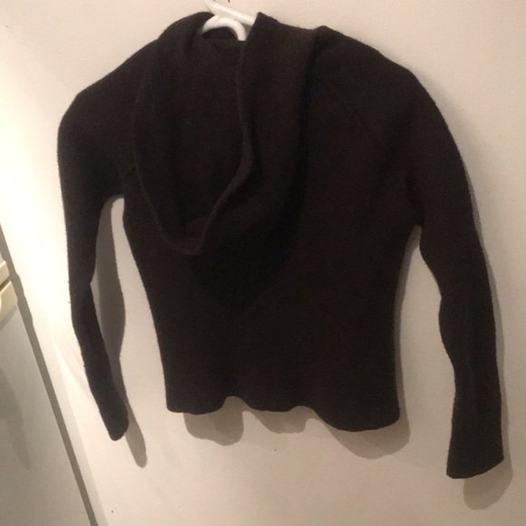 Banana Republic Dark Brown Boucle Popover Wool/Yak Hair Hoodie 👌 - Picture 6 of 7